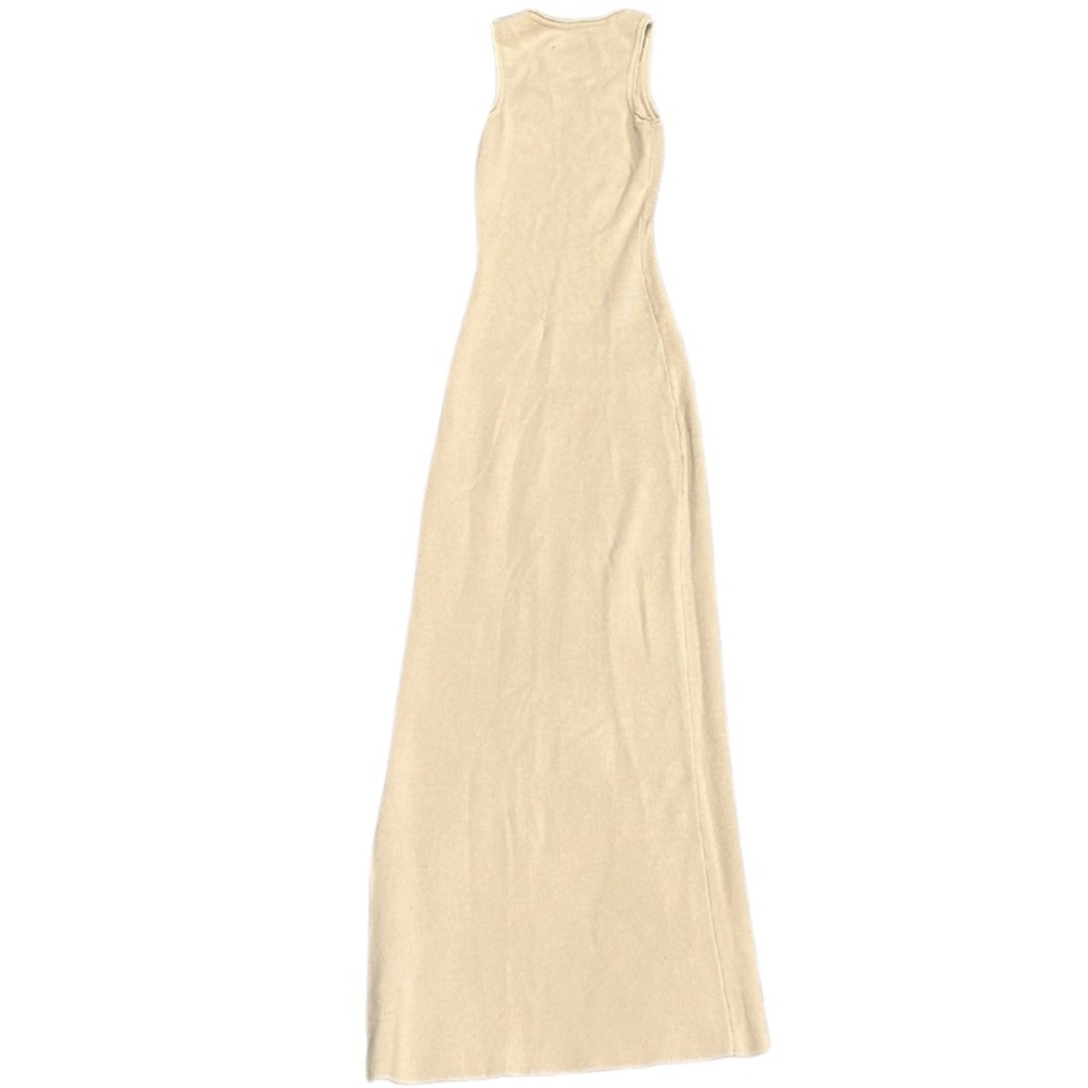 ASOS Ribbed Knit Maxi Dress with Slit | Cream | Size 0 - Picture 3 of 9